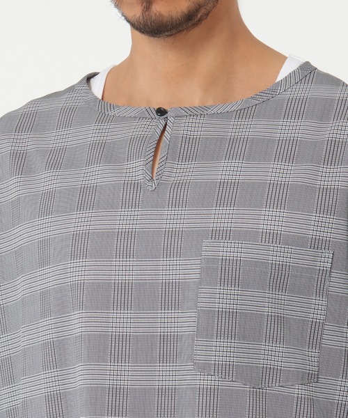 ikka(イッカ)の「5分袖ワンボタンシャツTアンサンブル(Tシャツ/カットソー・メンズ・ダークグリーン/ネイビー/ベージュ/スモークグレー・S/M/L/XL)」の10枚目の写真