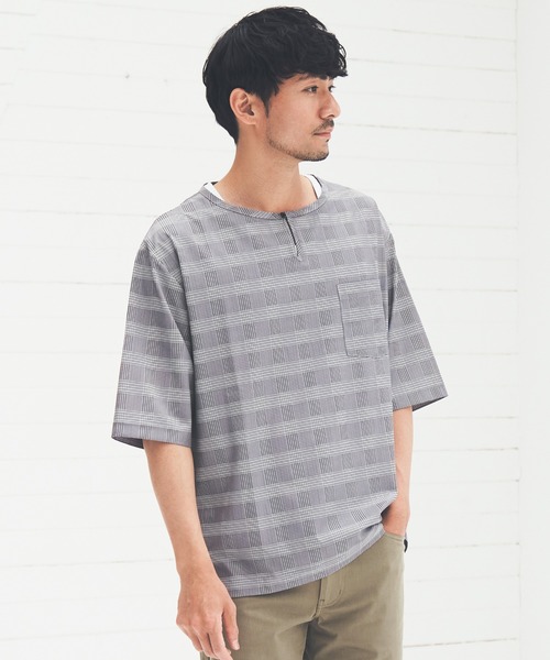 ikka(イッカ)の「5分袖ワンボタンシャツTアンサンブル(Tシャツ/カットソー・メンズ・ダークグリーン/ネイビー/ベージュ/スモークグレー・S/M/L/XL)」の17枚目の写真