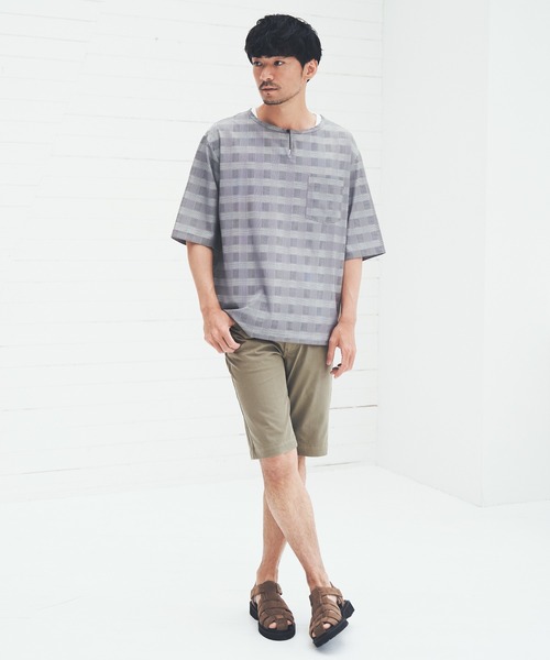 ikka(イッカ)の「5分袖ワンボタンシャツTアンサンブル(Tシャツ/カットソー・メンズ・ダークグリーン/ネイビー/ベージュ/スモークグレー・S/M/L/XL)」の19枚目の写真