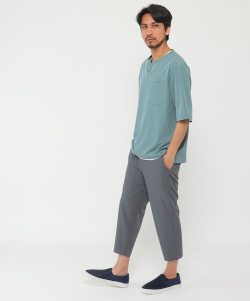 ikka(イッカ)の「5分袖ワンボタンシャツTアンサンブル(Tシャツ/カットソー・メンズ・ダークグリーン/ネイビー/ベージュ/スモークグレー・S/M/L/XL)」の22枚目の写真