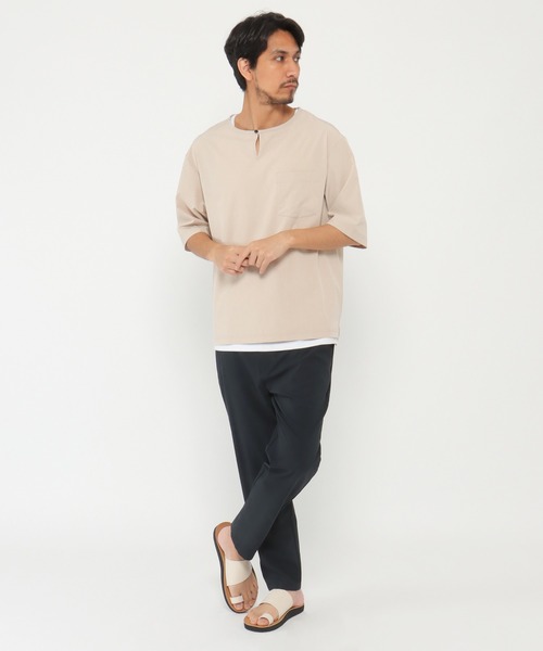 ikka(イッカ)の「5分袖ワンボタンシャツTアンサンブル(Tシャツ/カットソー・メンズ・ダークグリーン/ネイビー/ベージュ/スモークグレー・S/M/L/XL)」の21枚目の写真