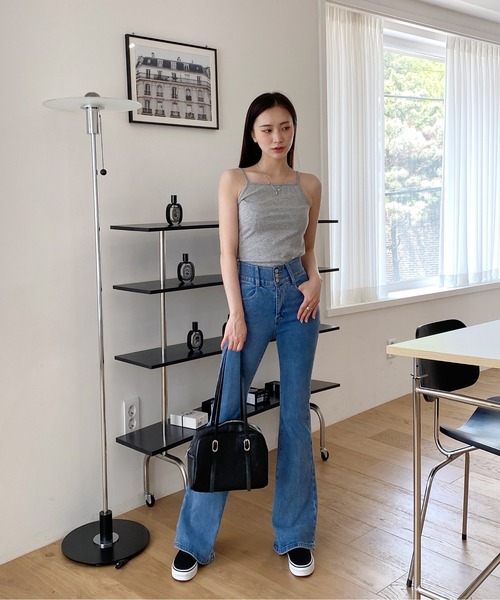 by muni:r（バイ ムニール）の「ソフトリブキャミソール（キャミソール・レディース・アイボリー/ブラック/グレー/ベージュ・FREE）」の12枚目の写真