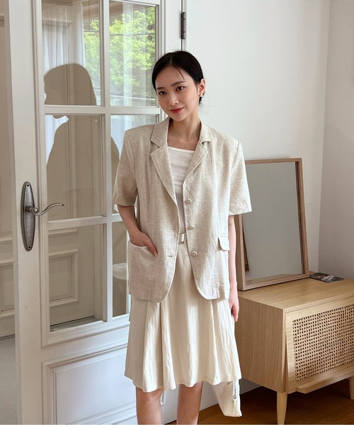 by muni:r（バイ ムニール）の「ソフトリブキャミソール（キャミソール・レディース・アイボリー/ブラック/グレー/ベージュ・FREE）」の8枚目の写真