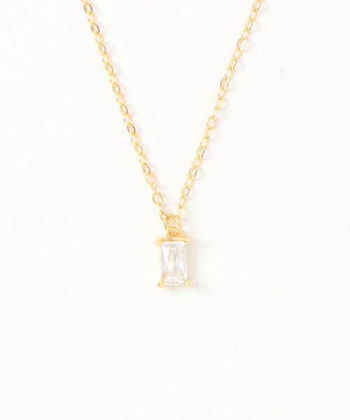 Geel(ギール)の「Geel/Silver925 スクエアビジューネックレス(ネックレス・レディース・シルバー/ゴールド・FREE)」の4枚目の写真