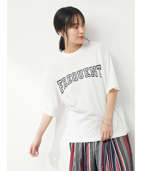 Green Parks(グリーンパークス)の「白抜きカレッジロゴTシャツ(Tシャツ/カットソー・レディース・ブラック/ターコイズブルー/ブルー・FREE)」の4枚目の写真