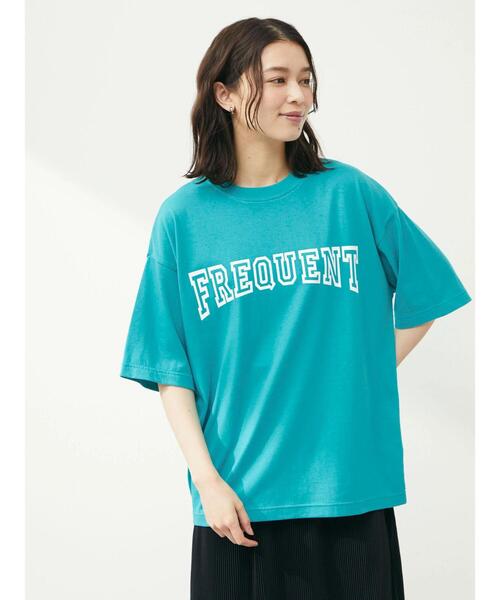 Green Parks(グリーンパークス)の「白抜きカレッジロゴTシャツ(Tシャツ/カットソー・レディース・ブラック/ターコイズブルー/ブルー・FREE)」の5枚目の写真