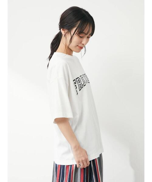 Green Parks(グリーンパークス)の「白抜きカレッジロゴTシャツ(Tシャツ/カットソー・レディース・ブラック/ターコイズブルー/ブルー・FREE)」の10枚目の写真