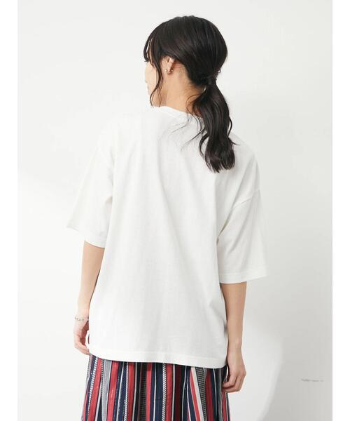 Green Parks(グリーンパークス)の「白抜きカレッジロゴTシャツ(Tシャツ/カットソー・レディース・ブラック/ターコイズブルー/ブルー・FREE)」の11枚目の写真