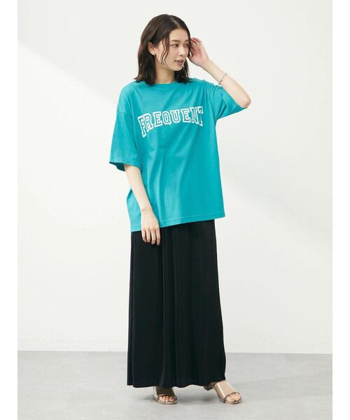 Green Parks(グリーンパークス)の「白抜きカレッジロゴTシャツ(Tシャツ/カットソー・レディース・ブラック/ターコイズブルー/ブルー・FREE)」の21枚目の写真