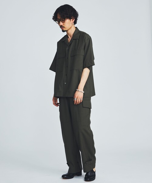 marka（マーカ）の「STUDIOUS別注 OC DOUBLE POCKET S/S SHIRTS（シャツ/ブラウス・メンズ・ホワイト/ブラック/カーキ・2/1）」の4枚目の写真