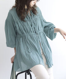 fredy emue | クリンクルギャザーチュニック　シアーブラウス(シャツ/ブラウス)