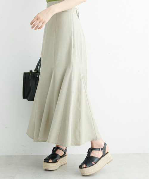 FREE'S MART（フリーズマート）の「◆配色ステッチバックレースアップフレアスカート（スカート・レディース・ブラック/ベージュ/グリーン・SMALL/MEDIUM）」の2枚目の写真