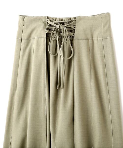 FREE'S MART（フリーズマート）の「◆配色ステッチバックレースアップフレアスカート（スカート・レディース・ブラック/ベージュ/グリーン・SMALL/MEDIUM）」の12枚目の写真