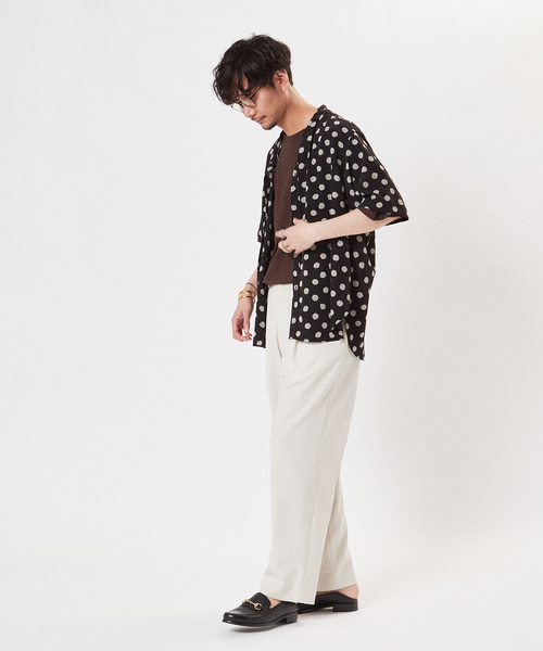 EDIFICE LA BOUCLE（エディフィスラブークル）の「【LA BOUCLE / ラブークル】バンドカラー パターン 半袖シャツ（シャツ/ブラウス・メンズ・ブラックミックス/ブラック×ブラック/ブラック系その他・1/2/3）」の12枚目の写真