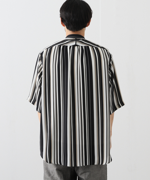 EDIFICE LA BOUCLE（エディフィスラブークル）の「【LA BOUCLE / ラブークル】バンドカラー パターン 半袖シャツ（シャツ/ブラウス・メンズ・ブラックミックス/ブラック×ブラック/ブラック系その他・1/2/3）」の14枚目の写真