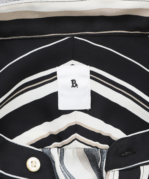 EDIFICE LA BOUCLE（エディフィスラブークル）の「【LA BOUCLE / ラブークル】バンドカラー パターン 半袖シャツ（シャツ/ブラウス・メンズ・ブラックミックス/ブラック×ブラック/ブラック系その他・1/2/3）」の19枚目の写真