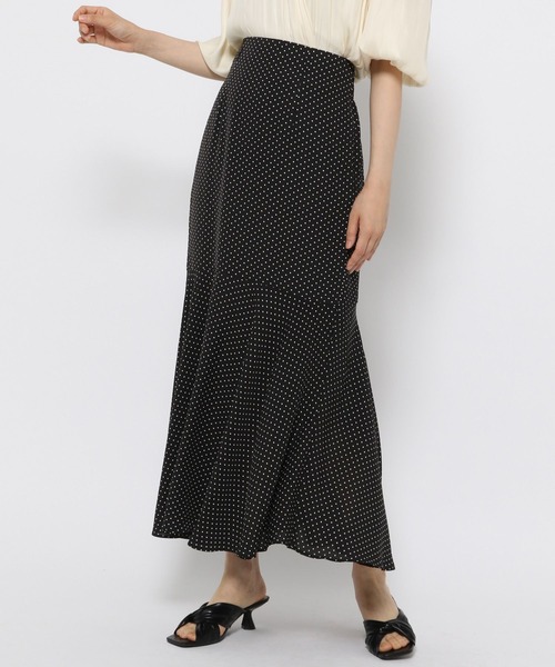 mysty woman（ミスティウーマン）の「ドット柄マーメイドスカート 297619（スカート・レディース・ホワイト/ブラック/ベージュ・FREE）」の8枚目の写真