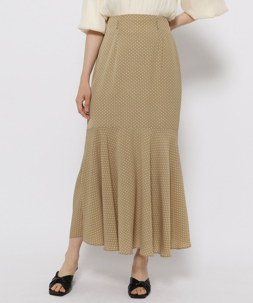 mysty woman（ミスティウーマン）の「ドット柄マーメイドスカート 297619（スカート・レディース・ホワイト/ブラック/ベージュ・FREE）」の9枚目の写真