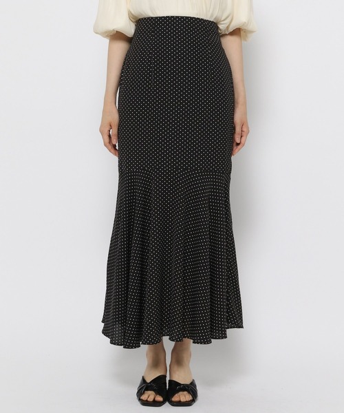 mysty woman（ミスティウーマン）の「ドット柄マーメイドスカート 297619（スカート・レディース・ホワイト/ブラック/ベージュ・FREE）」の10枚目の写真