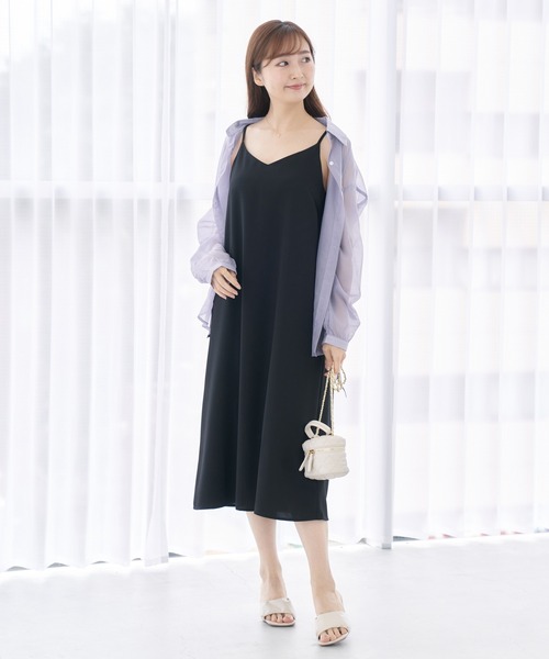 Lamoa(ラモア)の「Lamoa/Vネック キャミソールワンピース(ワンピース・レディース・ブラック/ベージュ/グレー/ピンク/ブルー/グリーン/アイボリー・FREE)」の16枚目の写真