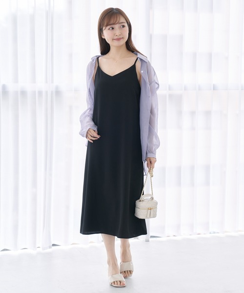 Lamoa(ラモア)の「Lamoa/Vネック キャミソールワンピース(ワンピース・レディース・ブラック/ベージュ/グレー/ピンク/ブルー/グリーン/アイボリー・FREE)」の17枚目の写真