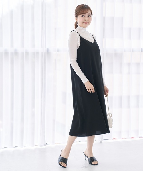 Lamoa(ラモア)の「Lamoa/Vネック キャミソールワンピース(ワンピース・レディース・ブラック/ベージュ/グレー/ピンク/ブルー/グリーン/アイボリー・FREE)」の18枚目の写真