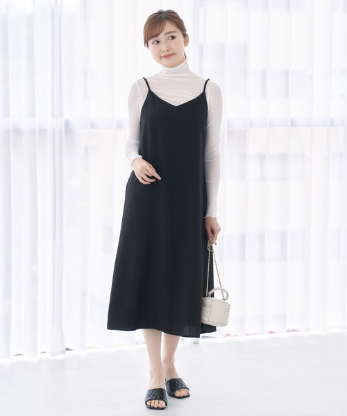 Lamoa(ラモア)の「Lamoa/Vネック キャミソールワンピース(ワンピース・レディース・ブラック/ベージュ/グレー/ピンク/ブルー/グリーン/アイボリー・FREE)」の19枚目の写真