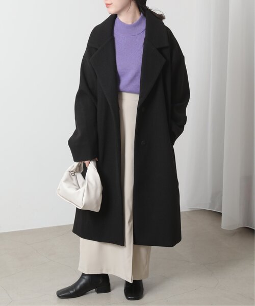 RAY CASSIN(レイカズン)の「ライトメルトンチェスターコート(チェスターコート・レディース・ベージュ/キナリ/カーキ/ブラック・FREE)」の3枚目の写真