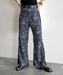 エスニック柄切替パンツ