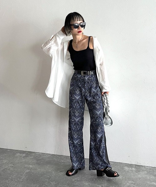 PAGEBOY（ページボーイ）の「エスニック柄切替パンツ（その他パンツ・レディース・ブラック/オフホワイト・FREE）」の7枚目の写真