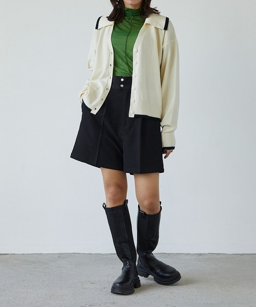 179/WG(イチナナキュウダブルジー)の「襟付きカーディガン(カーディガン/ボレロ・レディース・パープル/グリーン/ボルドー/オフホワイト・FREE)」の8枚目の写真