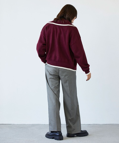 179/WG(イチナナキュウダブルジー)の「襟付きカーディガン(カーディガン/ボレロ・レディース・パープル/グリーン/ボルドー/オフホワイト・FREE)」の6枚目の写真