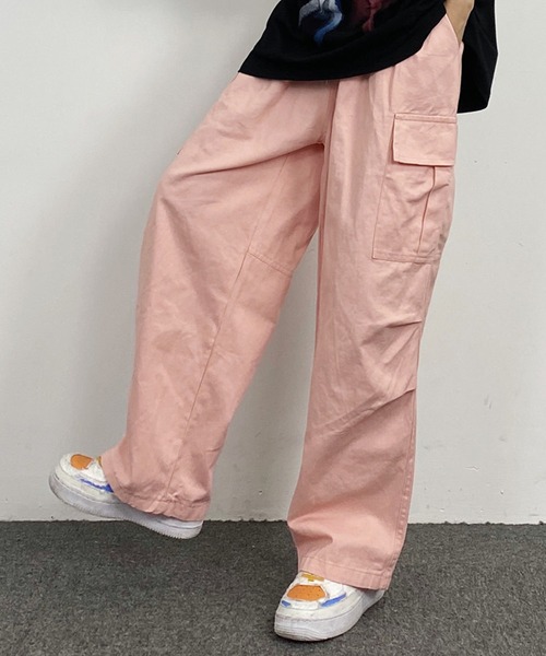 ANOTHER S(アナザーエス)の「ワイドカーゴパンツ ミリタリーパンツ(カーゴパンツ・レディース・ホワイト/ブラック/ダークグリーン/ピンク/ダークベージュ・M/L)」の13枚目の写真