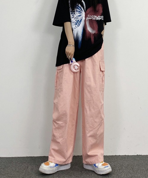 ANOTHER S(アナザーエス)の「ワイドカーゴパンツ ミリタリーパンツ(カーゴパンツ・レディース・ホワイト/ブラック/ダークグリーン/ピンク/ダークベージュ・M/L)」の14枚目の写真