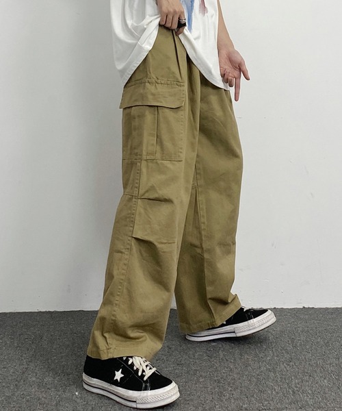 ANOTHER S(アナザーエス)の「ワイドカーゴパンツ ミリタリーパンツ(カーゴパンツ・レディース・ホワイト/ブラック/ダークグリーン/ピンク/ダークベージュ・M/L)」の16枚目の写真