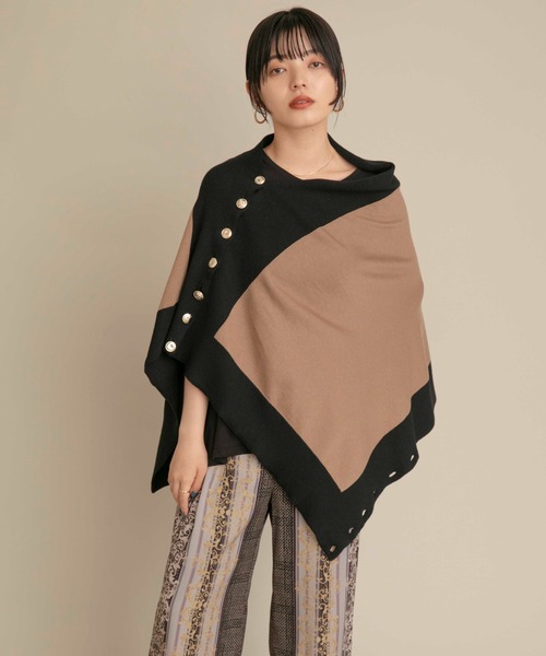 Eimee Law（エイミーロウ）の「トリミング金ボタン2WAYニット（カーディガン/ボレロ・レディース・ライトブラウン/チャコールグレー/グレイッシュベージュ・38）」の7枚目の写真