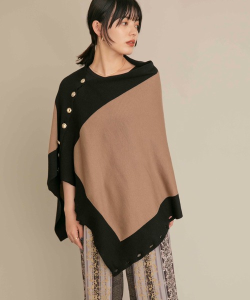 Eimee Law（エイミーロウ）の「トリミング金ボタン2WAYニット（カーディガン/ボレロ・レディース・ライトブラウン/チャコールグレー/グレイッシュベージュ・38）」の10枚目の写真