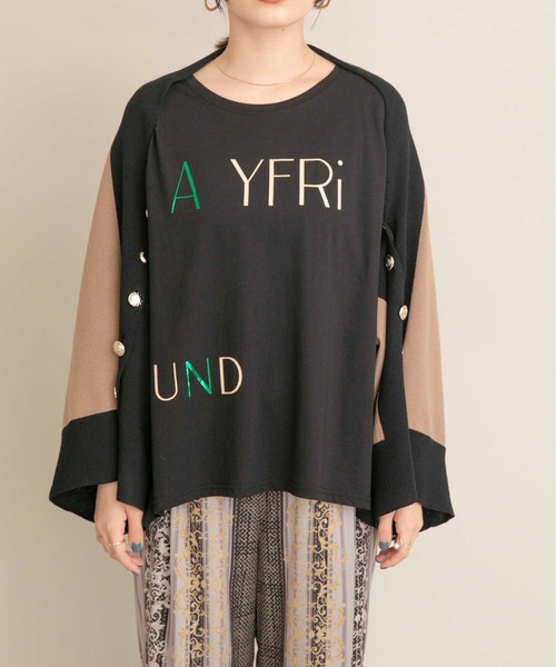 Eimee Law（エイミーロウ）の「トリミング金ボタン2WAYニット（カーディガン/ボレロ・レディース・ライトブラウン/チャコールグレー/グレイッシュベージュ・38）」の13枚目の写真