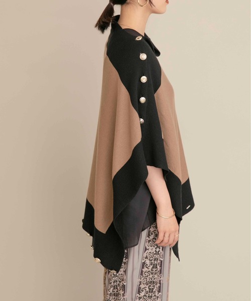 Eimee Law（エイミーロウ）の「トリミング金ボタン2WAYニット（カーディガン/ボレロ・レディース・ライトブラウン/チャコールグレー/グレイッシュベージュ・38）」の20枚目の写真