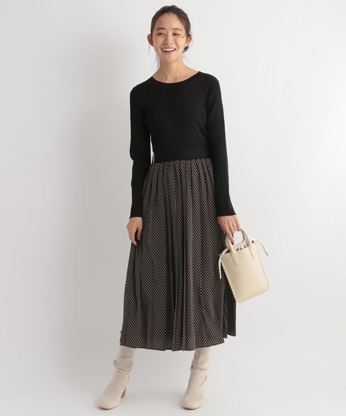 Andemiu（アンデミュウ）の「キカガラドッキングワンピース157341（ワンピース・レディース・ブラック/ブルー/モカ・FREE）」の14枚目の写真