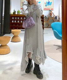 Alley by w closet | 【Alley】スウェットフリル切替ワンピース(ワンピース)