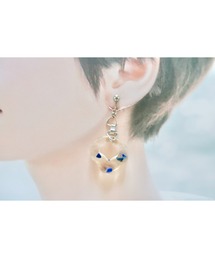 【hazeleyes】透明×青ストーンのシルバーイヤリング【hazeleyes-ヘーゼルアイズ】(MA)