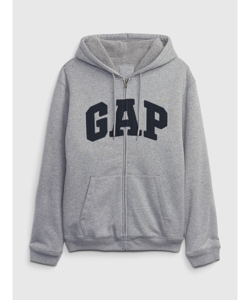 GAP（ギャップ）の「ヴィンテージ ソフトGAPアーチロゴ入りボアパーカー（パーカー・メンズ・ベージュ系その他/グレー/ブラウン/ベージュ/ブラック系その他・XS/L/XL/M/S）」の10枚目の写真