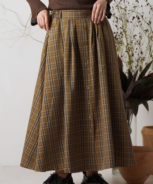 LUPILIEN（ルピリアン）の「ＴＲチェックスカート（スカート・レディース・チャコールグレー/パープル/ブラウン・FREE）」の7枚目の写真