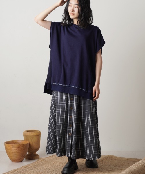 LUPILIEN（ルピリアン）の「ＴＲチェックスカート（スカート・レディース・チャコールグレー/パープル/ブラウン・FREE）」の15枚目の写真