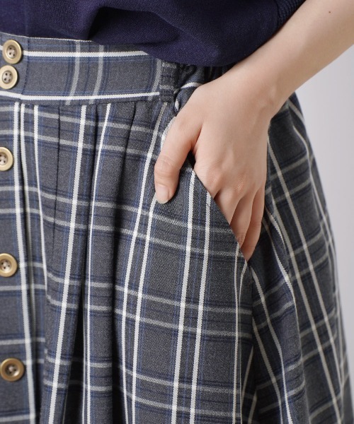LUPILIEN（ルピリアン）の「ＴＲチェックスカート（スカート・レディース・チャコールグレー/パープル/ブラウン・FREE）」の19枚目の写真