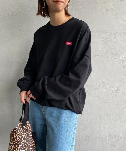 CHUMS（チャムス）の「[CHUMS/チャムス] キーストーン ドロップショルダークルーネックスウェット（スウェット・レディース・ブラック/グレー/ベージュ・M/L）」の7枚目の写真
