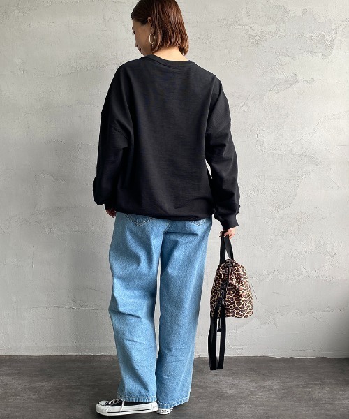 CHUMS（チャムス）の「[CHUMS/チャムス] キーストーン ドロップショルダークルーネックスウェット（スウェット・レディース・ブラック/グレー/ベージュ・M/L）」の12枚目の写真