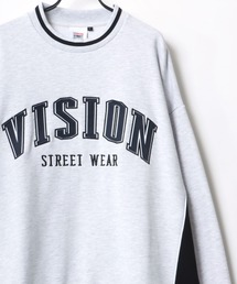 VISION STREET WEAR/ヴィジョンストリートウエア ビッグシルエット カレッジロゴ リブライン スウェット トレーナー