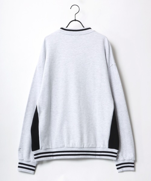 VISION STREET WEAR（ヴィジョンストリートウェア）の「VISION STREET WEAR/ヴィジョンストリートウエア ビッグシルエット カレッジロゴ リブライン スウェット トレーナー（スウェット・メンズ・ライトグレー/ブラック/グリーン・LL/M/L）」の13枚目の写真